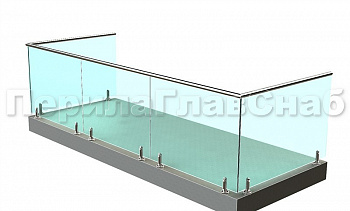Балконные ограждения из стекла на министойках в Челябинске. Готовые проекты ПерилаГлавСнаб