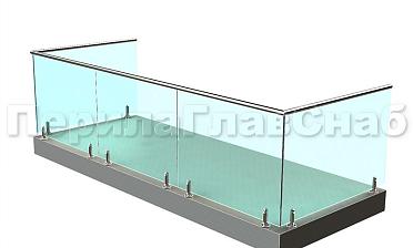 Балконные ограждения из стекла на министойках купить в Челябинске