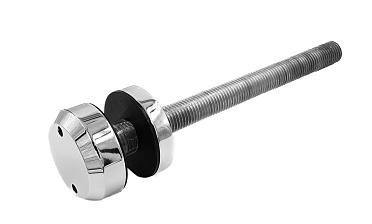 Комплект торцевого крепления несущего стекла, укороченный, шпилька оцинкованная, гайка-шайба Ø50х13х9мм с внутренней резьбой М16, шлифованный AISI 201 Фk277-3-2 купить в Челябинске Комплект торцевого крепления несущего стекла, укороченный, шпилька оцинкованная, гайка-шайба Ø50х13х9мм с внутренней резьбой М16, шлифованный AISI 201 Фk277-3-2 купить в Челябинске