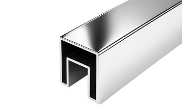 Труба 40х40 мм с пазом 24 х 24 под стекло, AISI201 #600 k856-3 купить в Челябинске