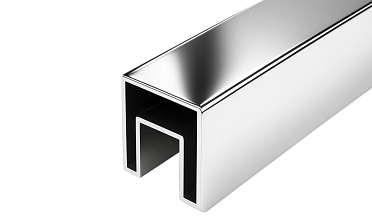 Труба 40х40 мм с пазом 24 х 24 под стекло, AISI201 #600 k856-3 купить в Челябинске Труба 40х40 мм с пазом 24 х 24 под стекло, AISI201 #600 k856-3 купить в Челябинске