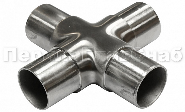 Соединение поручня Ø50.8 мм, крестовина (AISI 304) k361 Соединение поручня Ø50.8 мм, крестовина (AISI 304) k361