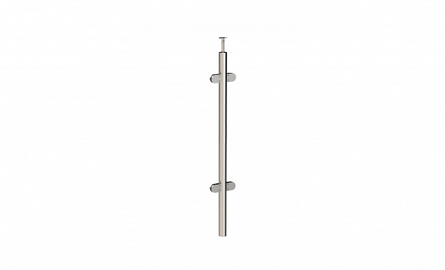 Стойка круглая Ø38.1: 4 литых зажимных стеклодержателя, полированная k738 Стойка круглая Ø38.1: 4 литых зажимных стеклодержателя, полированная k738