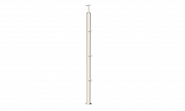 Стойка круглая Ø38.1: 3 ригеледержателя, полированная, с одноанкерным крепежом, высота 950 мм (AISI 304) k733 купить в Челябинске