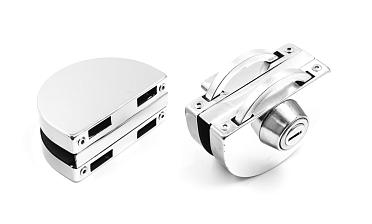 Замок для стеклянной двери с ответной частью на стекло, без вырезов, нержавеющая сталь AISI 201, полированная t109-201 PSS купить в Челябинске