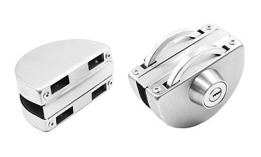 Замок для стеклянной двери с ответной частью на стекло, без вырезов в стекле шлифованный t109 SSS купить в Челябинске