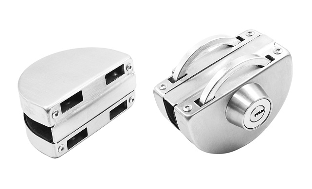 Замок для стеклянной двери с ответной частью на стекло, без вырезов в стекле шлифованный t109 SSS Замок для стеклянной двери с ответной частью на стекло, без вырезов в стекле шлифованный t109 SSS