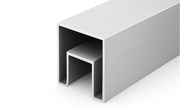 Труба 40х40 мм с пазом 24х24 под стекло, 6000 мм, алюминиевая, анодированная Фk856-3 AL купить в Челябинске Труба 40х40 мм с пазом 24х24 под стекло, 6000 мм, алюминиевая, анодированная Фk856-3 AL купить в Челябинске