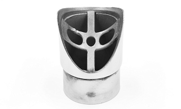 Наконечник седловина косая 30° на стойку Ø50.8 мм, под поручень Ø50.8 мм, литая, полированная, AISI 304, k560 купить в Челябинске Наконечник седловина косая 30° на стойку Ø50.8 мм, под поручень Ø50.8 мм, литая, полированная, AISI 304, k560 купить в Челябинске