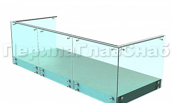 Ограждения на несущем стекле с торцевым креплением для балкона в Челябинске. Готовые проекты ПерилаГлавСнаб Ограждения на несущем стекле с торцевым креплением для балкона в Челябинске. Готовые проекты ПерилаГлавСнаб