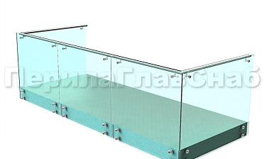 Ограждения на несущем стекле с торцевым креплением для балкона купить в Челябинске