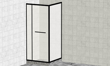 Комплект душевой с внутренней подвижной дверью,толщина стекла 8мм, 900х900х2000, AUSI 304, черная t470 Bl купить в Челябинске
