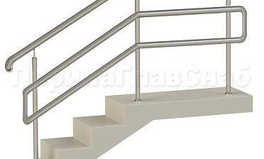 Нержавеющие ограждения с двойным поручнем без ригелей - вариант 1 купить в Челябинске
