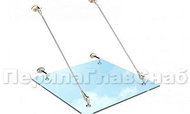 Стеклянный козырек на вантах купить в Челябинске