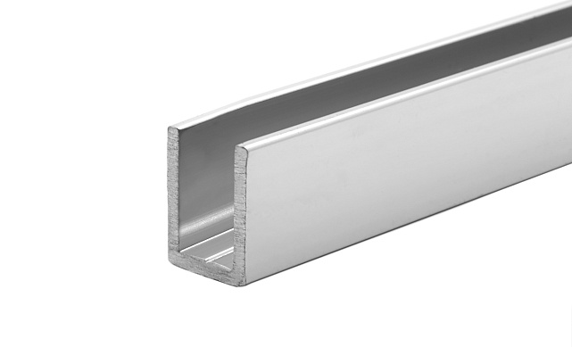 П-образный профиль для неподвижных стекол 8 мм, 19x13, L=2500, алюминий полированный t756-2500 AL