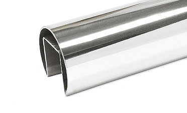 Труба Ø42.4 мм, с пазом 24х24 мм, тройная полировка 800GRIT, AISI 304 k820-3 купить в Челябинске Труба Ø42.4 мм, с пазом 24х24 мм, тройная полировка 800GRIT, AISI 304 k820-3 купить в Челябинске