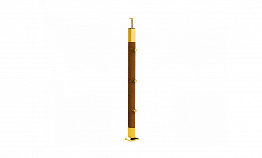 Готовая стойка 40х40х950 мм, деревянная, со вставками из нержавеющей стали 2х100 мм с 3 ригеледержателями k740-1-G купить в Челябинске Готовая стойка 40х40х950 мм, деревянная, со вставками из нержавеющей стали 2х100 мм с 3 ригеледержателями k740-1-G купить в Челябинске