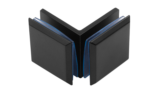 Коннектор для душевой кабины стекло-стекло 90°, 45х45, черный, t735 BZn Коннектор для душевой кабины стекло-стекло 90°, 45х45, черный, t735 BZn