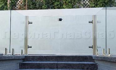 Зажимные двустворчатые калитки из нержавеющей стали со стеклом купить в Челябинске