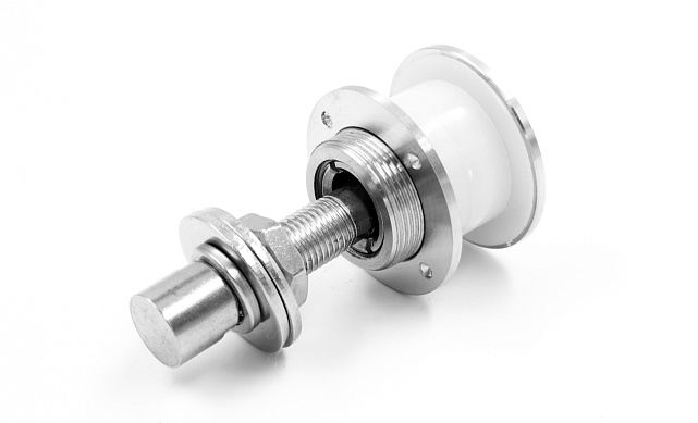 Рутель для крепления козырьков на ванты, разборный, для стекла 10-26 мм, нержавеющая сталь AISI 316, полированная k274-2 Рутель для крепления козырьков на ванты, разборный, для стекла 10-26 мм, нержавеющая сталь AISI 316, полированная k274-2