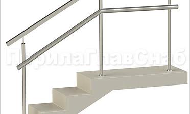 Ограждения с квадратным поручнем и дополнительным поручнем без ригелей купить в Челябинске