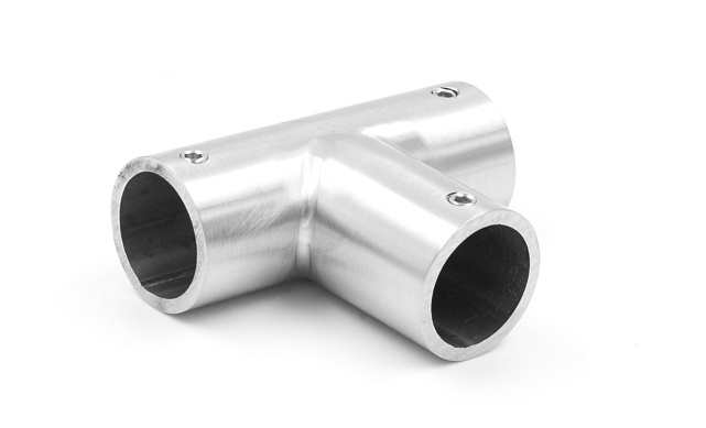 Соединитель-тройник для трубы 19 мм, нержавеющая сталь AISI 304, шлифованная t902 SSS 2 Соединитель-тройник для трубы 19 мм, нержавеющая сталь AISI 304, шлифованная t902 SSS 2