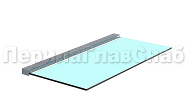 Козырек на алюминиевом профиле ,вынос до 950мм k671-100-2.4 купить в Челябинске Козырек на алюминиевом профиле ,вынос до 950мм k671-100-2.4 купить в Челябинске