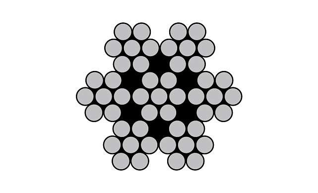 Трос из нержавеющей стали средней жесткости Ø6 мм AISI 304 Ф-1070 Трос из нержавеющей стали средней жесткости Ø6 мм AISI 304 Ф-1070