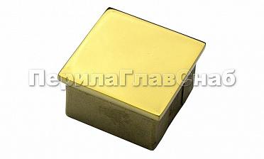 Заглушка для профильной трубы 40х40 мм, литая, полированная, под золото Фk224-88 купить в Челябинске