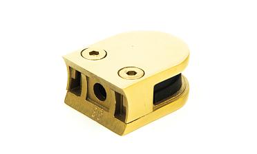 Стеклодержатель литой с вставками под стекло 8 мм (4+4 мм), закругленный под Ø38.1 мм, 40х22х50, золотой k001-88 купить в Челябинске