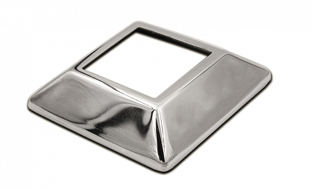 Низ стойки под трубу 40х40 мм, 80х80х1, высота 20 мм, полированный (AISI 304) k064-3 Низ стойки под трубу 40х40 мм, 80х80х1, высота 20 мм, полированный (AISI 304) k064-3