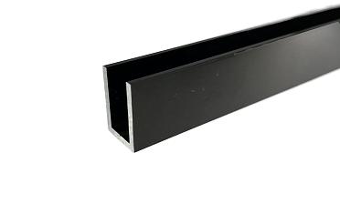 П-образный профиль 19x13, L=2500, под стекло 8 мм, алюминий анодированный в черный глянцевый t756-2500 AND BL купить в Челябинске П-образный профиль 19x13, L=2500, под стекло 8 мм, алюминий анодированный в черный глянцевый t756-2500 AND BL купить в Челябинске