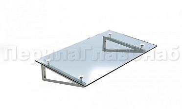 Стеклянный козырек на консоли из трубы купить в Челябинске