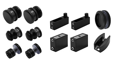 Комплект раздвижной системы для стеклянной душевой, нержавеющая сталь AISI 304, черная t401 BL купить в Челябинске Комплект раздвижной системы для стеклянной душевой, нержавеющая сталь AISI 304, черная t401 BL купить в Челябинске