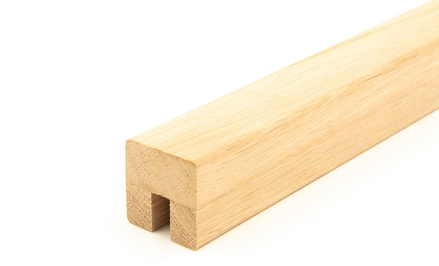 Дубовый поручень 40х40 некрашеный С ПАЗОМ, Премиум Ф-1077 Дубовый поручень 40х40 некрашеный С ПАЗОМ, Премиум Ф-1077