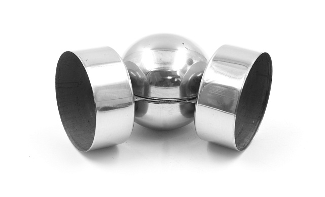 Поворот дер./пласт. поручня Ø50.8х0.4 мм, полированный, (AISI 201) k053-5 Поворот дер./пласт. поручня Ø50.8х0.4 мм, полированный, (AISI 201) k053-5