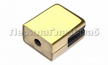 Стеклодержатель штампованный квадратный на плоскость для стекла 8 мм (4+4 мм), полированный, под золото (AISI 304) Фk352-88 купить в Челябинске