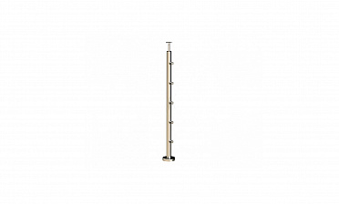 Стойка круглая Ø38.1: 5 ригеледержателей, полированная, высота 950 мм (AISI 304) k715 купить в Челябинске Стойка круглая Ø38.1: 5 ригеледержателей, полированная, высота 950 мм (AISI 304) k715 купить в Челябинске