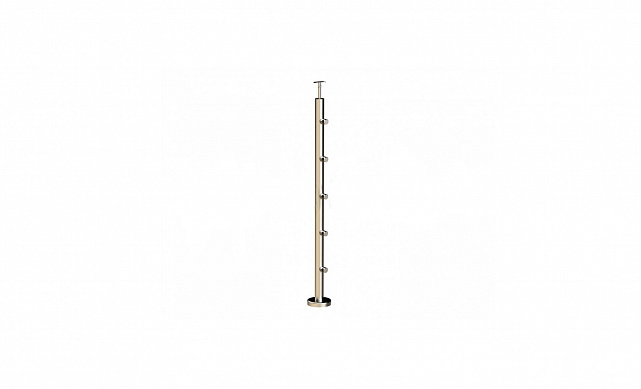 Стойка круглая Ø38.1: 5 ригеледержателей, полированная, высота 950 мм (AISI 304) k715 Стойка круглая Ø38.1: 5 ригеледержателей, полированная, высота 950 мм (AISI 304) k715