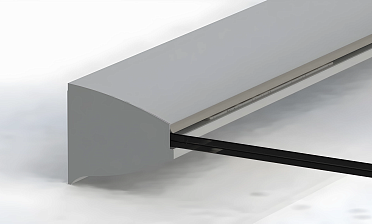 Комплект профиля козырькового анодированного, для стекла 16 мм (8+8 мм), 1000 мм  k300-16-1000 купить в Челябинске