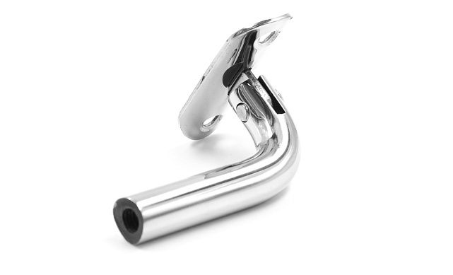 Держатель поручня выносной на стойку, с регулируемым ложементом под трубу Ø38.1 мм, резьба внутренняя М8, полированный, (AISI 304) k261  Держатель поручня выносной на стойку, с регулируемым ложементом под трубу Ø38.1 мм, резьба внутренняя М8, полированный, (AISI 304) k261