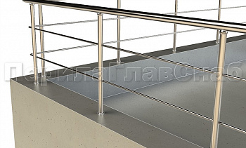 Ограждение на кровлю с ригельным заполнением в Челябинске. Готовые проекты ПерилаГлавСнаб Ограждение на кровлю с ригельным заполнением в Челябинске. Готовые проекты ПерилаГлавСнаб