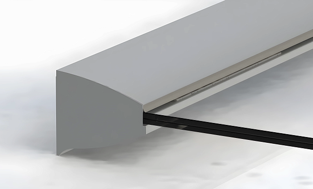 Профиль козырьковый алюминиевый анодированный k300-3  Профиль козырьковый алюминиевый анодированный k300-3