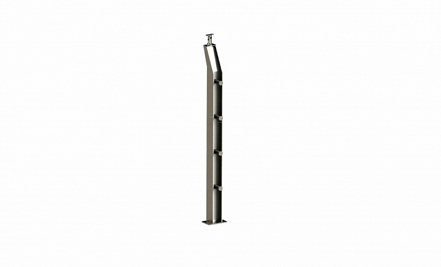 Стойка эксклюзивная с 4 ригеледержателями, крепление в пол, регулируемый ложемент (AISI 304) k787 Стойка эксклюзивная с 4 ригеледержателями, крепление в пол, регулируемый ложемент (AISI 304) k787