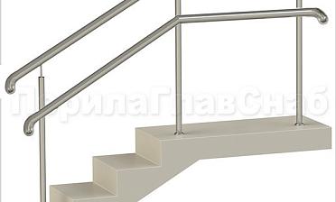 Нержавеющие ограждения с двойным поручнем без ригелей - вариант 2 купить в Челябинске