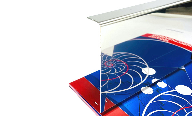 Лицевая накладка из полированной нержавейки на профиль т100 20,3х101мм длина 2 м т100-13  Лицевая накладка из полированной нержавейки на профиль т100 20,3х101мм длина 2 м т100-13