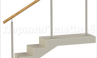 Нержавеющие ограждения без ригелей с пластиковым поручнем купить в Челябинске