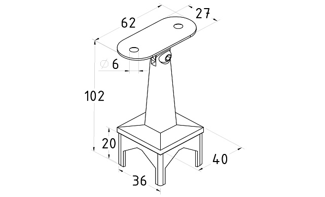 Готовая стойка 40х40х950 мм, деревянная нелакированная, дуб, с лежементом под плоскость, со вставками из нержавеющей стали 2х100 мм k740-12 2 Готовая стойка 40х40х950 мм, деревянная нелакированная, дуб, с лежементом под плоскость, со вставками из нержавеющей стали 2х100 мм k740-12 2