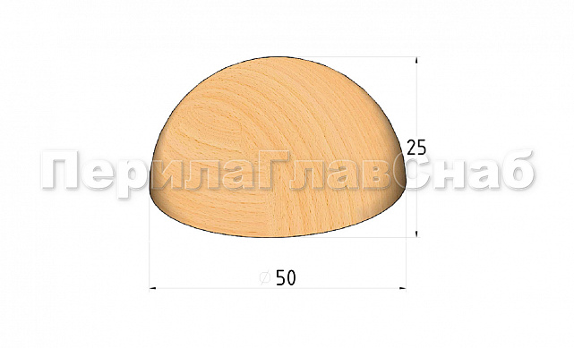 Заглушка для деревянного букового поручня Ø50.8 мм Ф-0842-2 2 Заглушка для деревянного букового поручня Ø50.8 мм Ф-0842-2 2