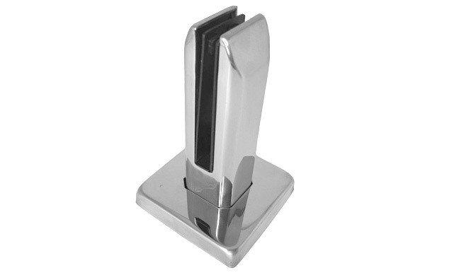 Стеклодержатель напольный, плоский 45х50х160 мм, для стекла 10 - 12 мм, полированный, без сверления стекла AISI 304 k282 3 Стеклодержатель напольный, плоский 45х50х160 мм, для стекла 10 - 12 мм, полированный, без сверления стекла AISI 304 k282 3